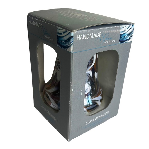 Blown Glass Christmas Ornament Holiday Bell - Picture 6 of 8